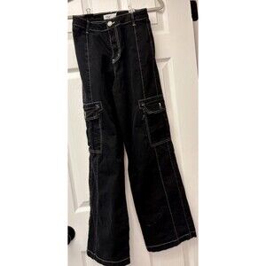 YMI High-Rise Skater Jeans black Wide Leg Cargo Pant wide leg grungeSize 0/25